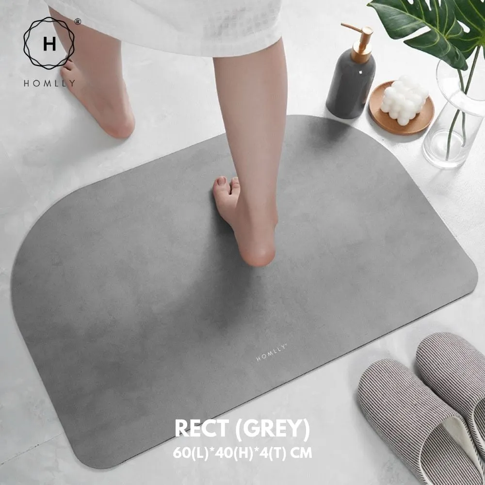 Homlly Non Slip Super Thin Quick Dry Absorbent Diatomaceous Floor Bath Mat