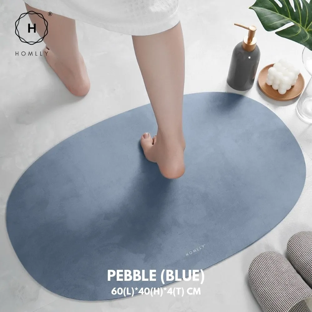 Homlly Non Slip Super Thin Quick Dry Absorbent Diatomaceous Floor Bath Mat