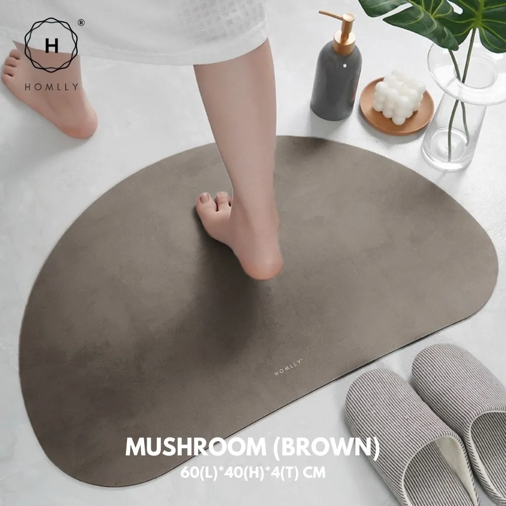 Homlly Non Slip Super Thin Quick Dry Absorbent Diatomaceous Floor Bath Mat