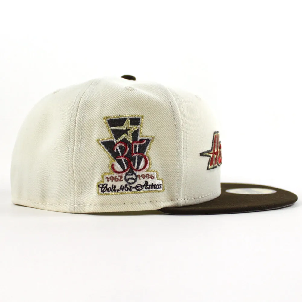 Houston Astros 35 Years New Era 59Fifty Fitted Hat (Chrome Walnut Gray Under Brim)