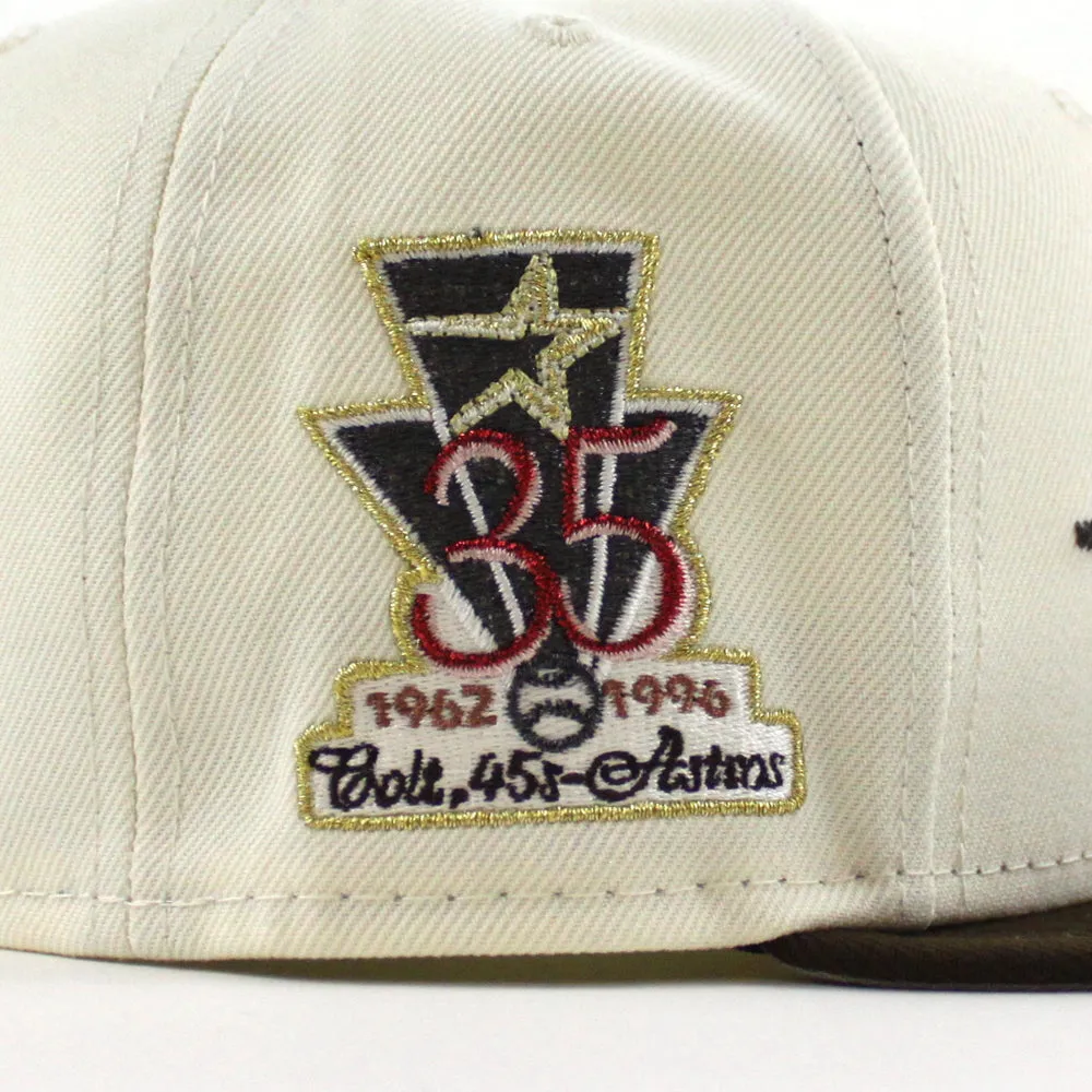 Houston Astros 35 Years New Era 59Fifty Fitted Hat (Chrome Walnut Gray Under Brim)
