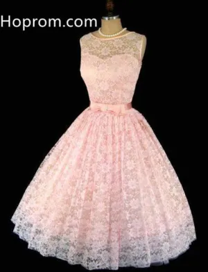 Lace Homecoming Dress, Blush Pink Short Prom Dresses