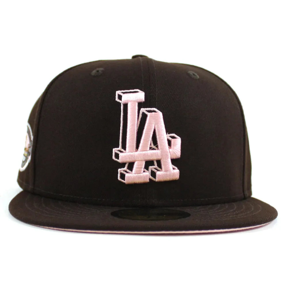 Los Angeles Dodgers 50th Anniversary DODGERS STADIUM New Era 59Fifty Fitted Hat (Burntwood Pink Under Brim)