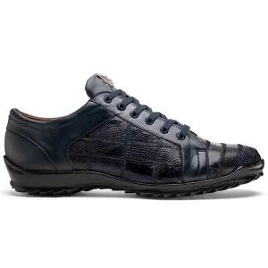 Marco Di Milano Bari Patchwork Lizard Sneakers in Navy