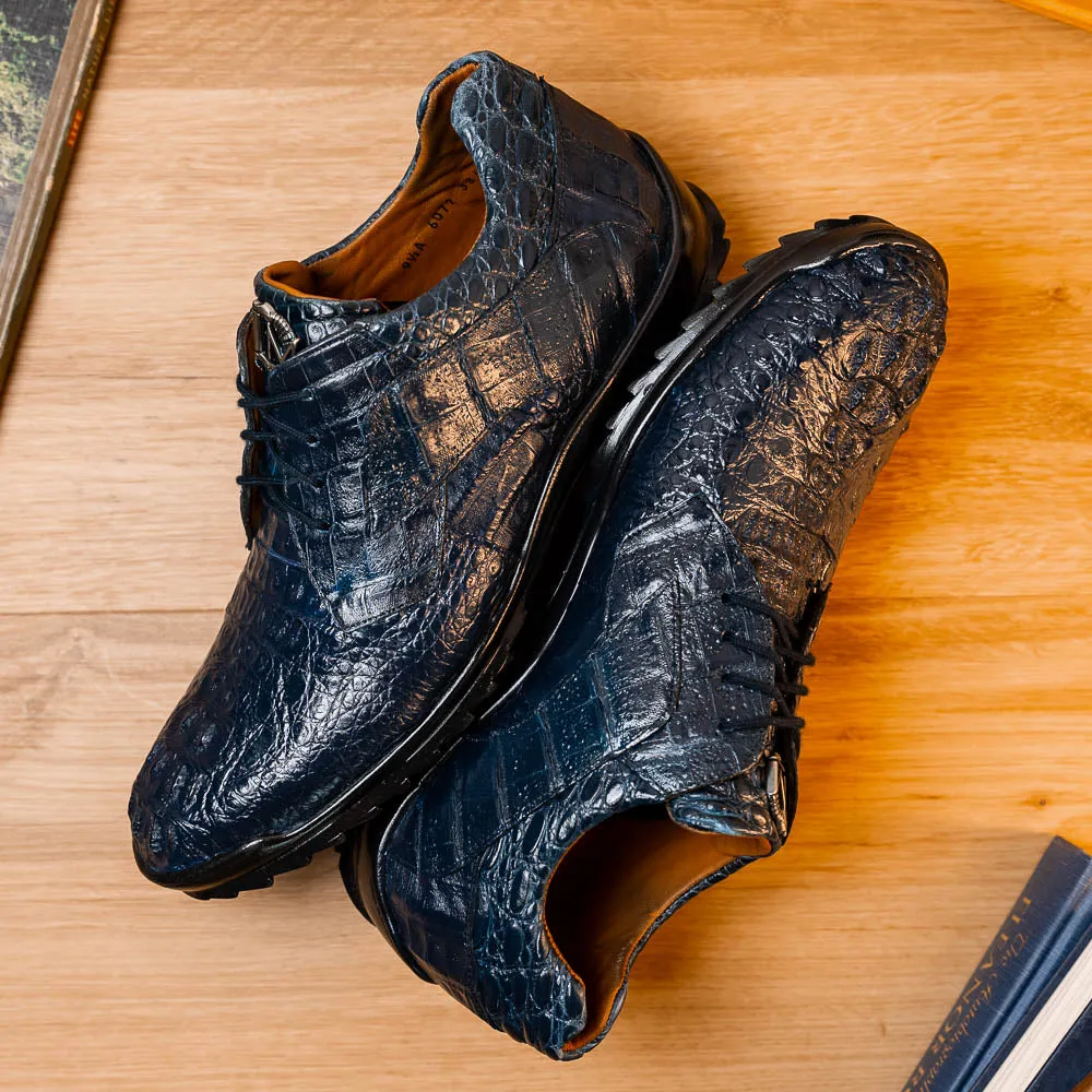 Marco Di Milano Kratos Navy Caiman Crocodile Sneakers