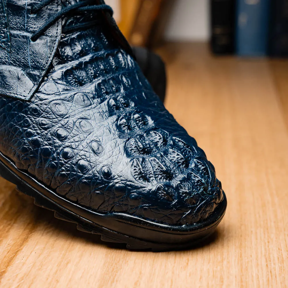 Marco Di Milano Kratos Navy Caiman Crocodile Sneakers