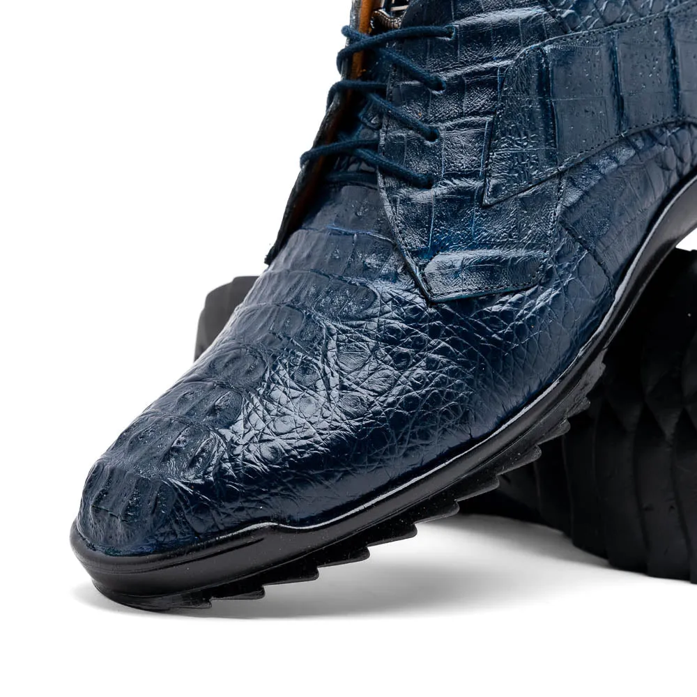 Marco Di Milano Kratos Navy Caiman Crocodile Sneakers