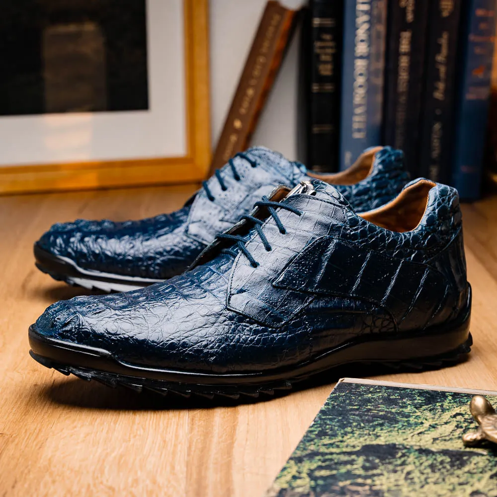 Marco Di Milano Kratos Navy Caiman Crocodile Sneakers