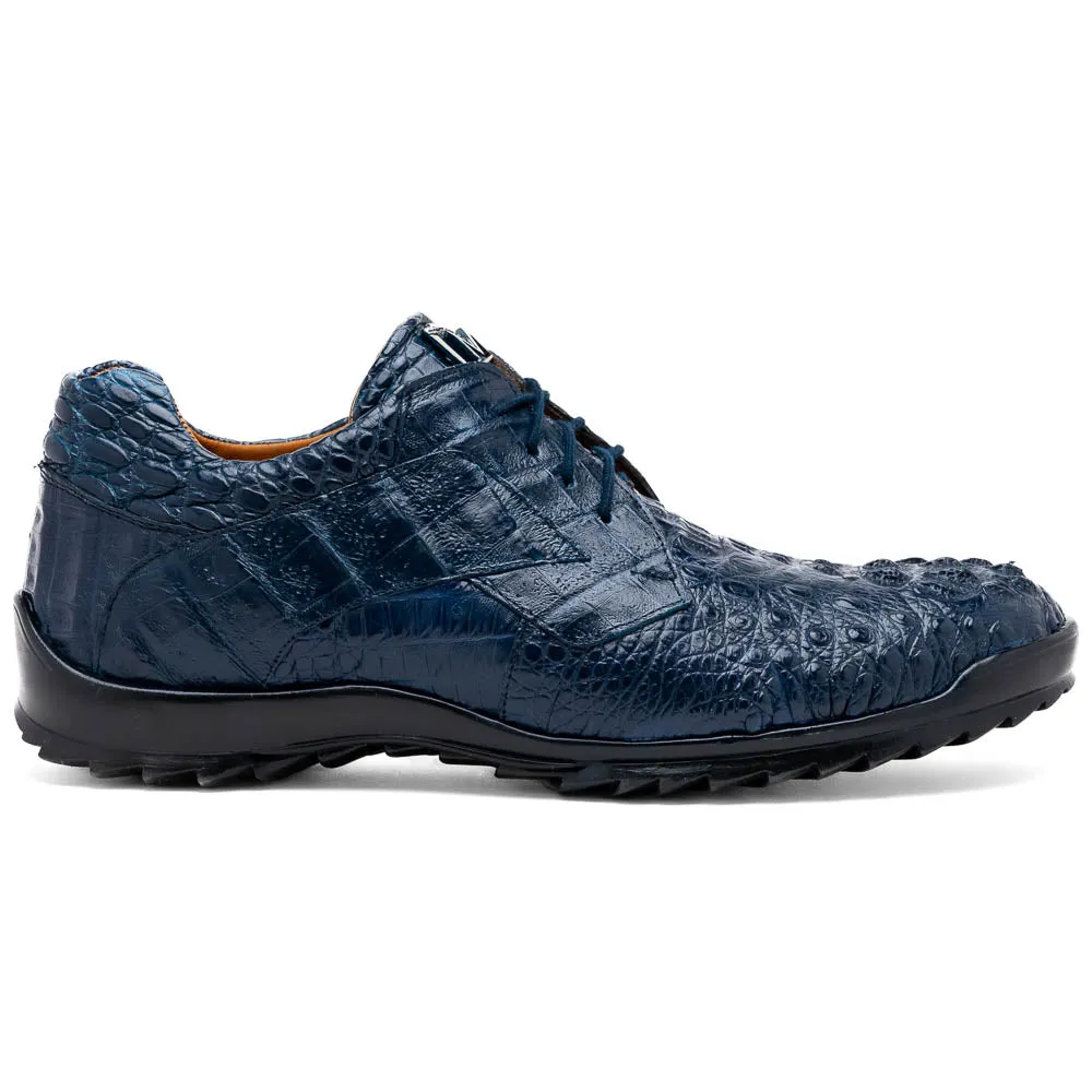 Marco Di Milano Kratos Navy Caiman Crocodile Sneakers