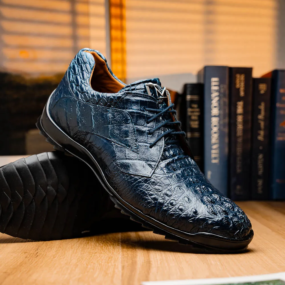 Marco Di Milano Kratos Navy Caiman Crocodile Sneakers