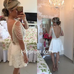 Mini Lace Homecoming Dresses Deep V-Neck Dresses Party Dresses