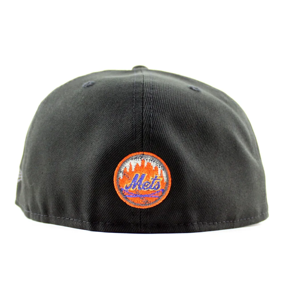 New York Mets (Drippy Logo) 25th Anniversary New Era 59Fifty Fitted Hat (Black Gray Under Brim)