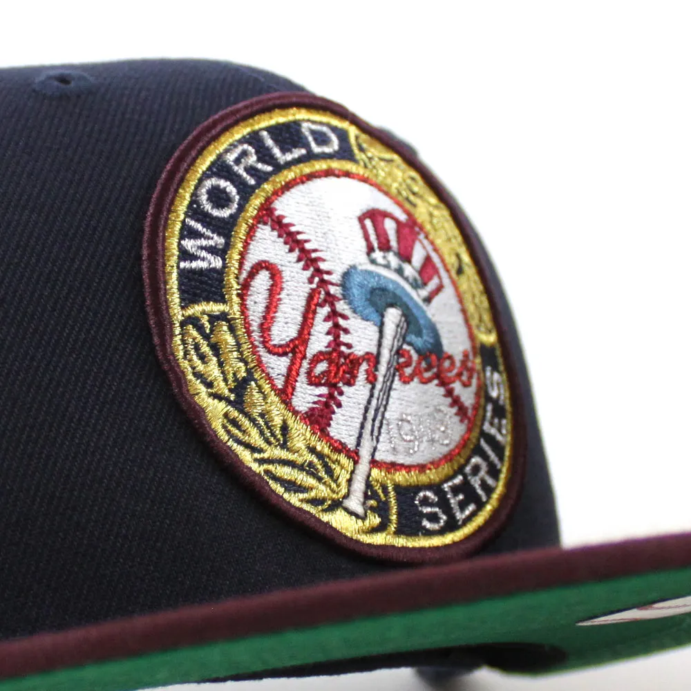New York Yankees 1923-2008 YANKEE STADIUM New Era 59Fifty Fitted Hat (Navy Blue Maroon Green Under Brim)