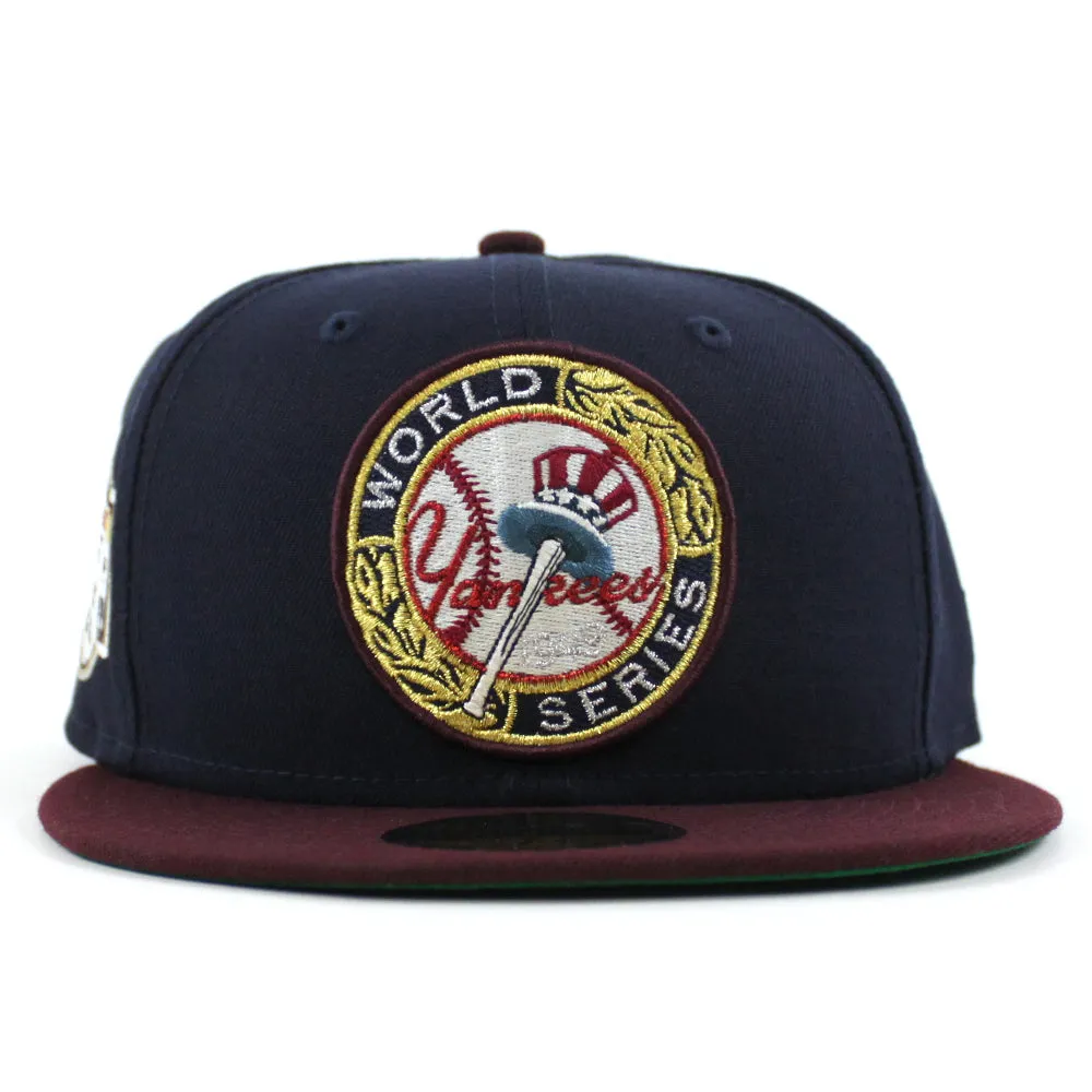 New York Yankees 1923-2008 YANKEE STADIUM New Era 59Fifty Fitted Hat (Navy Blue Maroon Green Under Brim)