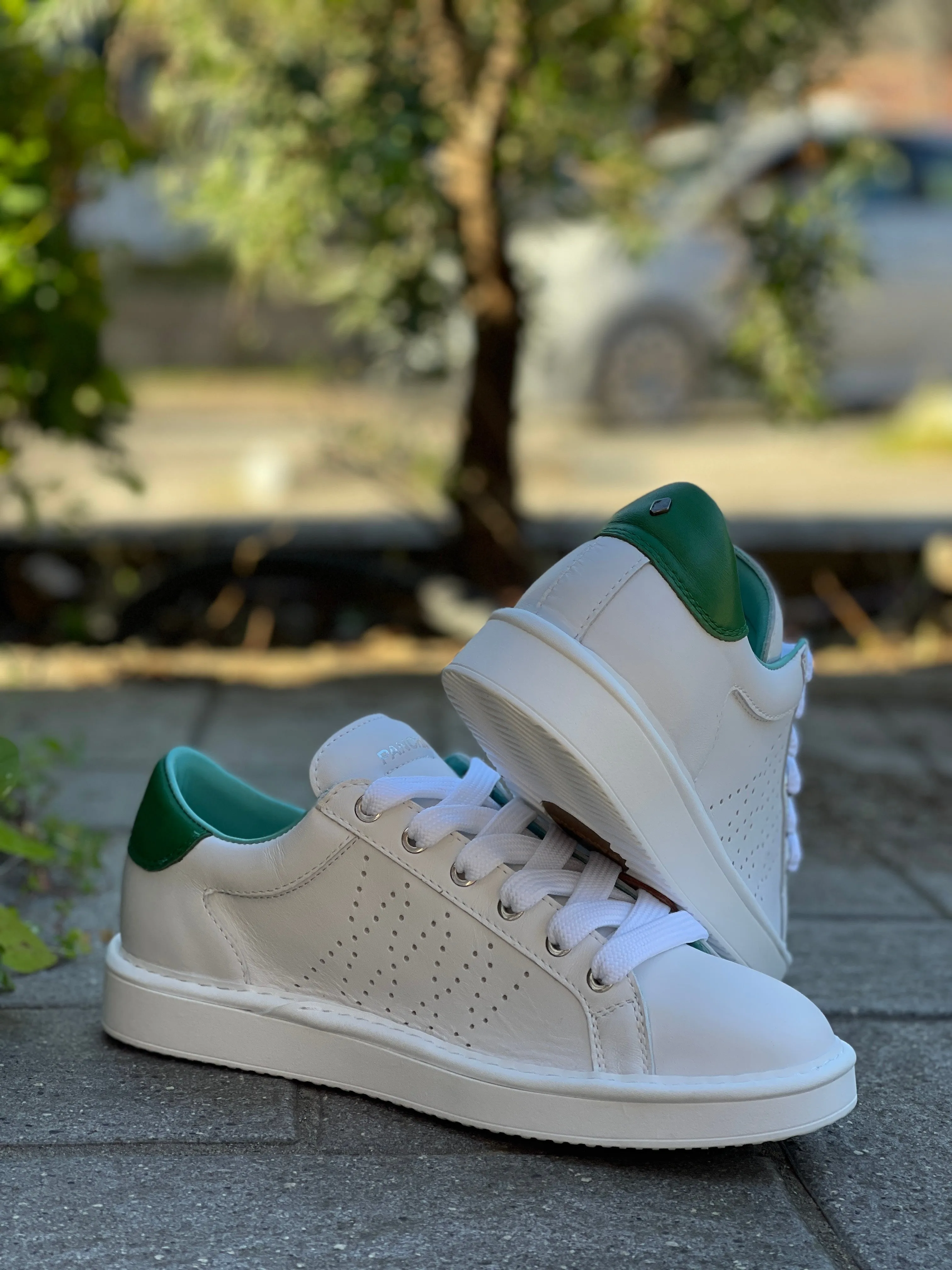Panchic P01M013-00860034 sneakers bassa in pelle con top verde bottiglia (Collezione estate 24)