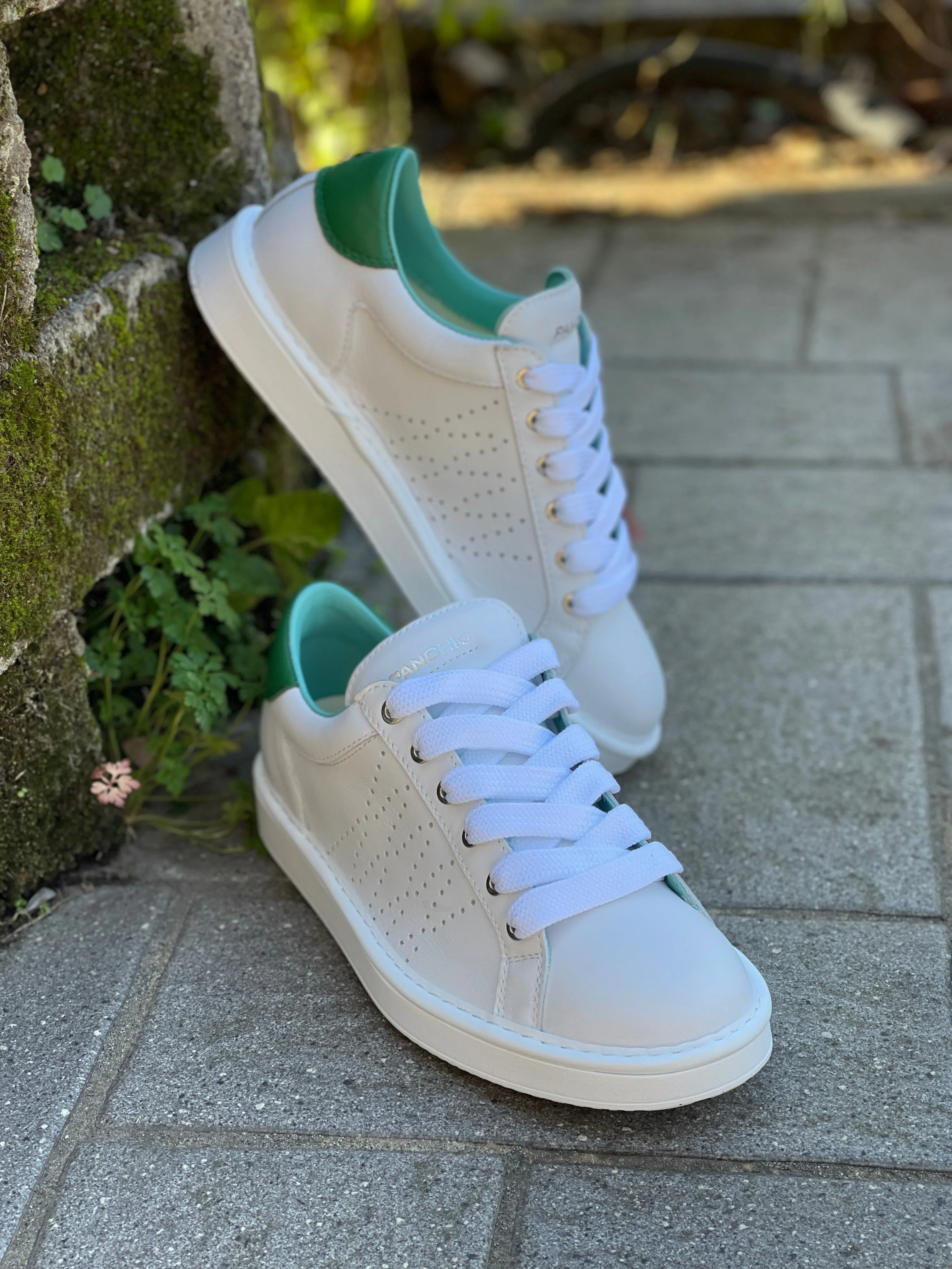 Panchic P01M013-00860034 sneakers bassa in pelle con top verde bottiglia (Collezione estate 24)