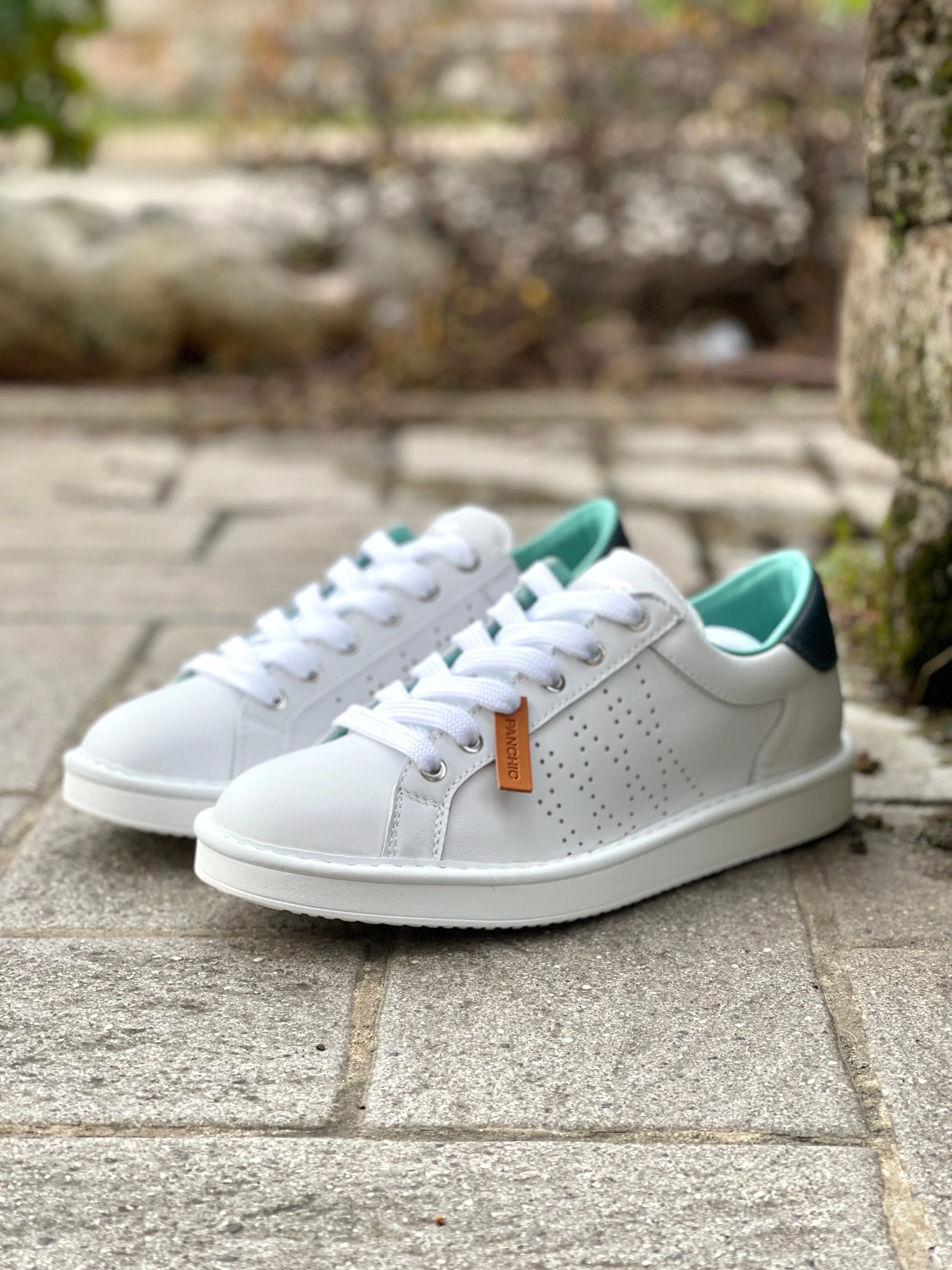 Panchic P01M01300860035 sneakers in pelle bianca con top blu
