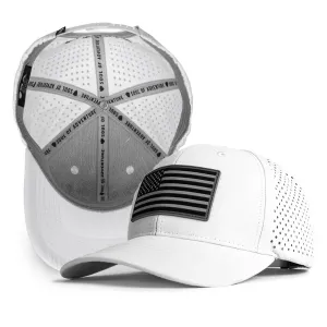 Performance Snapback| Blackout American Flag | White PreOrder