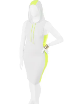 Plus Size Sporty Zoom Hoodie Highlighter Dress