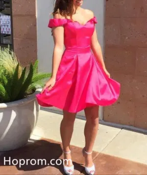 Red Off the Shoulder Homecoming Dresses