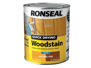 Ronseal Woodstain Quick Dry Satin Natural Pine 750Ml
