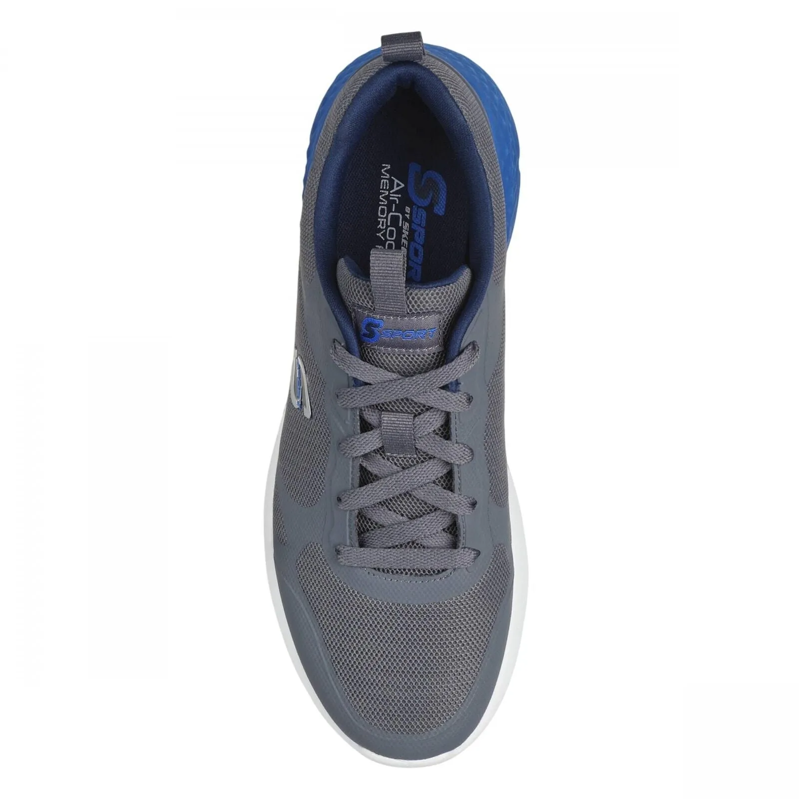 S Sport By Skechers Mens Troy Lace up Sneakers 88421364 Gray / Blue 11.5