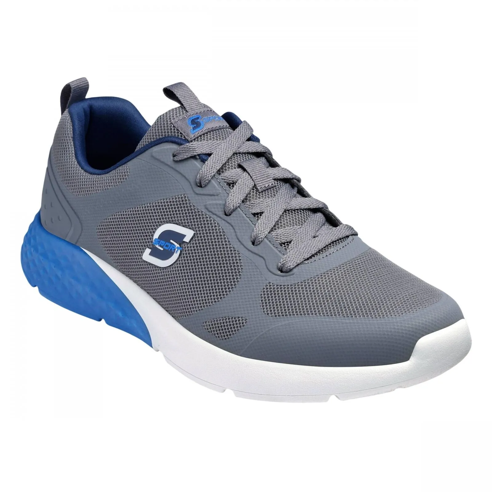 S Sport By Skechers Mens Troy Lace up Sneakers 88421364 Gray / Blue 11.5