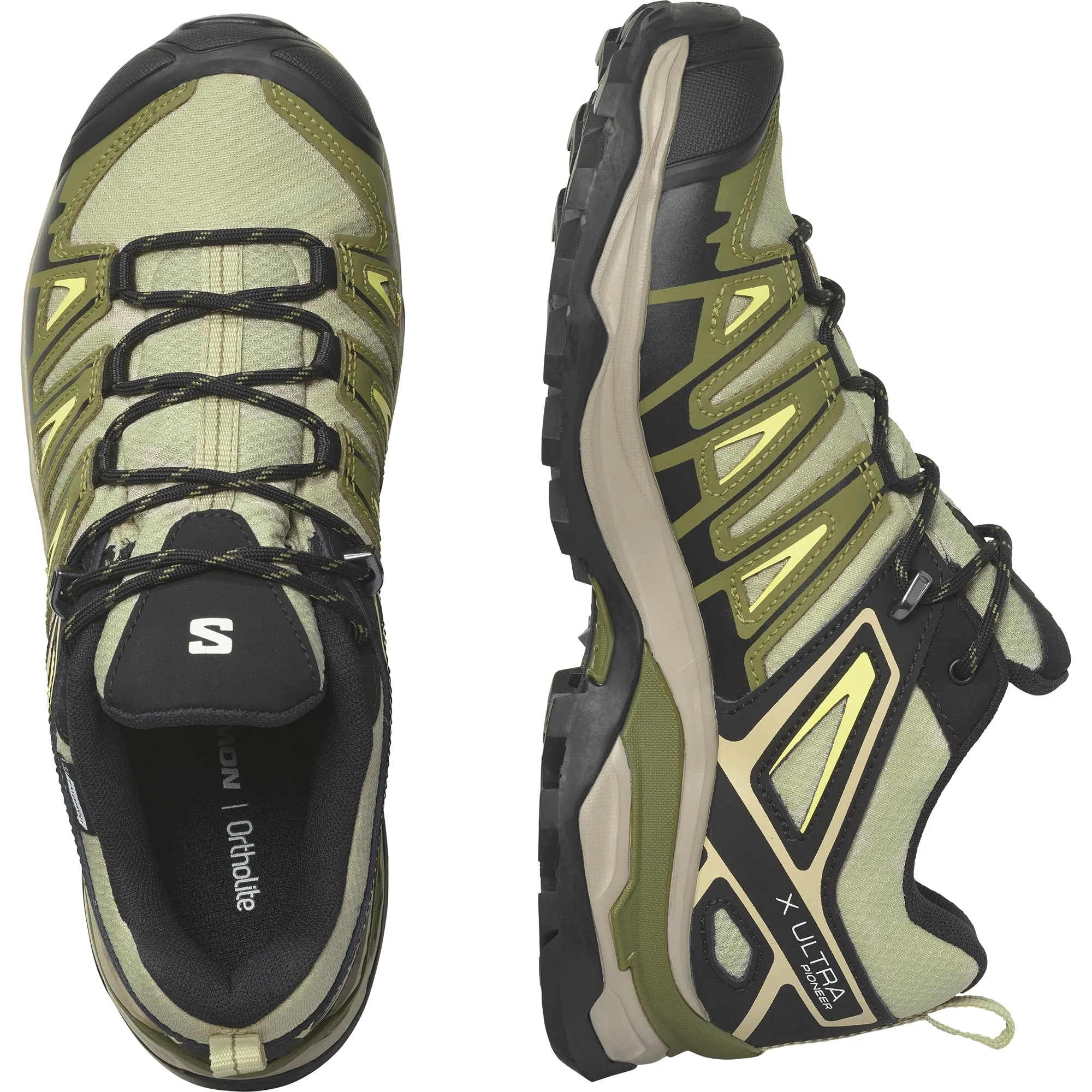 Salomon Women’s X Ultra Pioneer ClimaSalomon Waterproof Trail Running Shoes - Moss Gray/Deep Lichen Green/Sunny Lime - 11