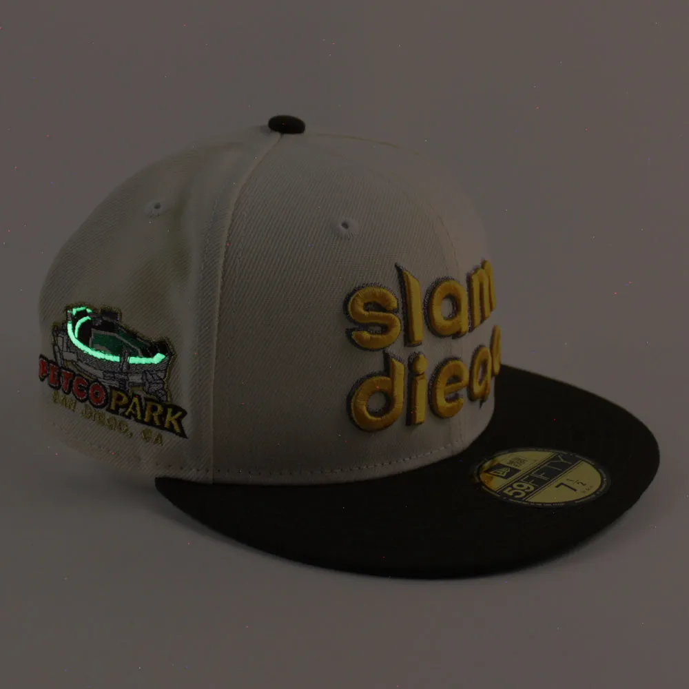 San Diego Padres (Slam Diego) Petco Park New Era 59Fifty Fitted Hat (Chrome White Walnut Green Under Brim)