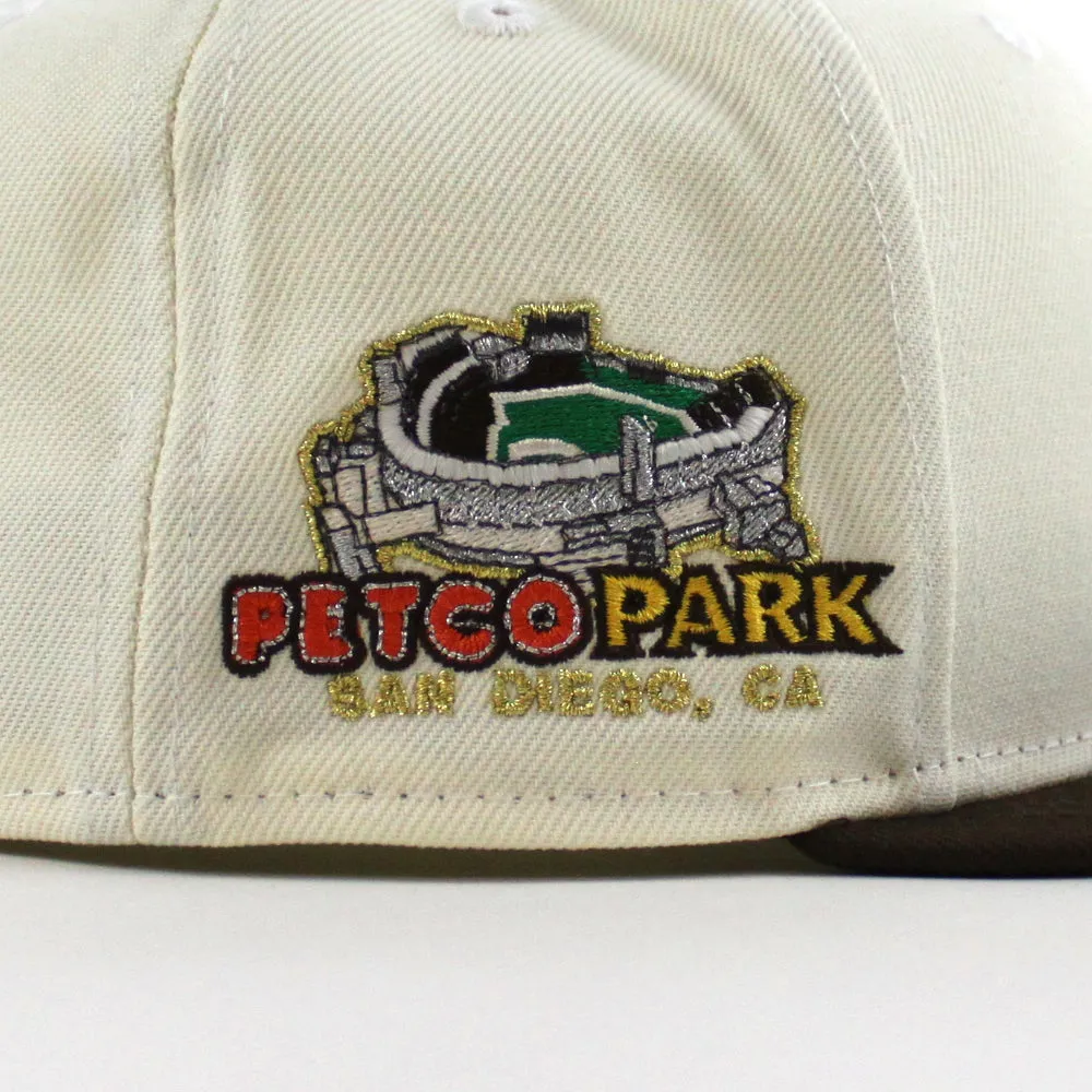 San Diego Padres (Slam Diego) Petco Park New Era 59Fifty Fitted Hat (Chrome White Walnut Green Under Brim)