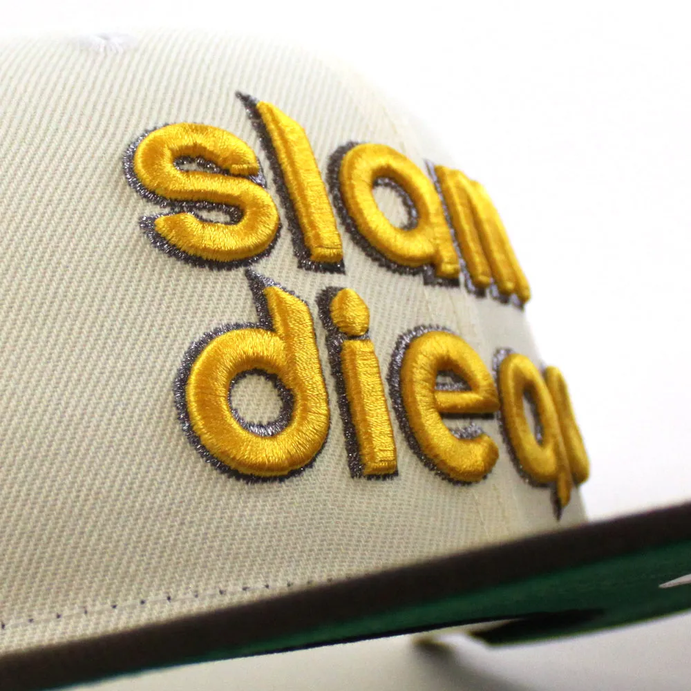 San Diego Padres (Slam Diego) Petco Park New Era 59Fifty Fitted Hat (Chrome White Walnut Green Under Brim)