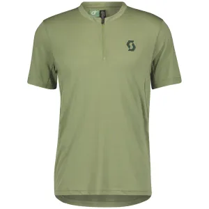 Scott Trail Flow Dri Zip Short Sleeve Mens Cycling Jersey - Green