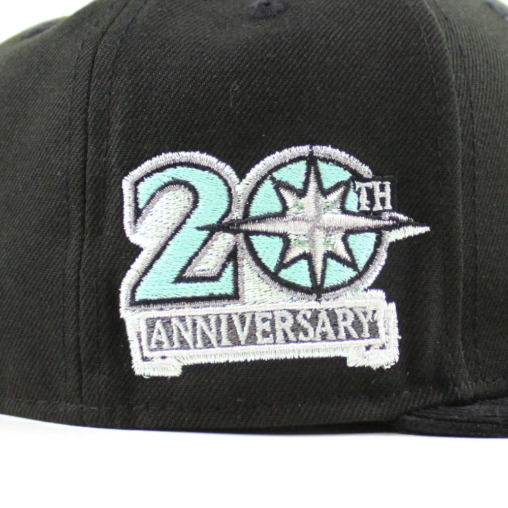 Seattle Mariners 20TH Anniversary New Era 59Fifty Fitted Hat (Black and Gray Under Brim)