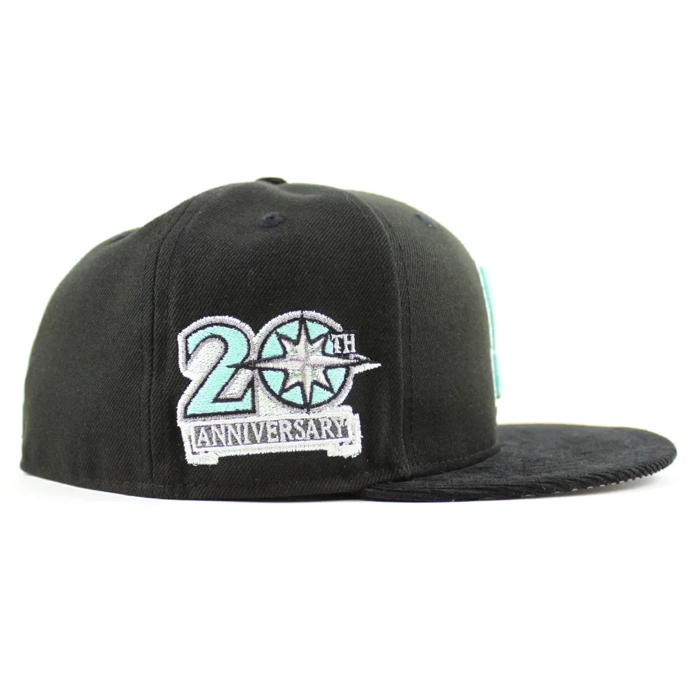 Seattle Mariners 20TH Anniversary New Era 59Fifty Fitted Hat (Black and Gray Under Brim)