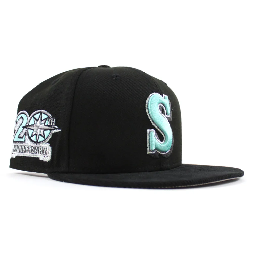 Seattle Mariners 20TH Anniversary New Era 59Fifty Fitted Hat (Black and Gray Under Brim)