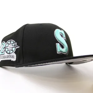 Seattle Mariners 20TH Anniversary New Era 59Fifty Fitted Hat (Black and Gray Under Brim)