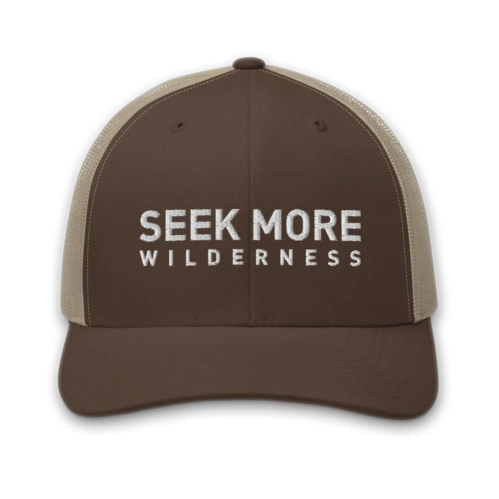 Seek More Wilderness Trucker Hat  |  Brown Khaki