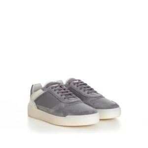Semi-Polished Calfskin And Washed Suede Basket Sneakers