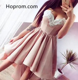 Sexy Applique Homehoming Dress, Pink Sweetheart Homehoming Dress
