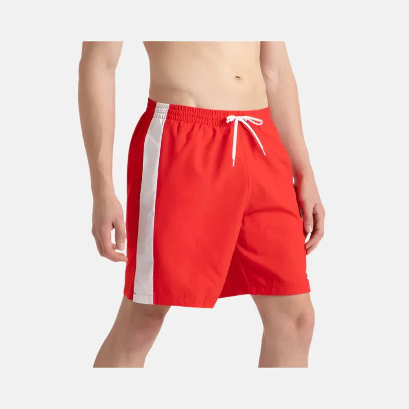 Speedo 4 Way Comfort Stretch Steep Volley Men's Watershorts With Side Pockets -High Risk Red/White