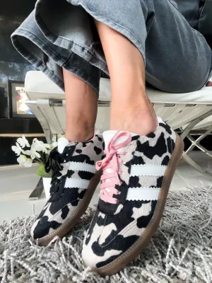 Sporty Valentina Cow Print Sneakers