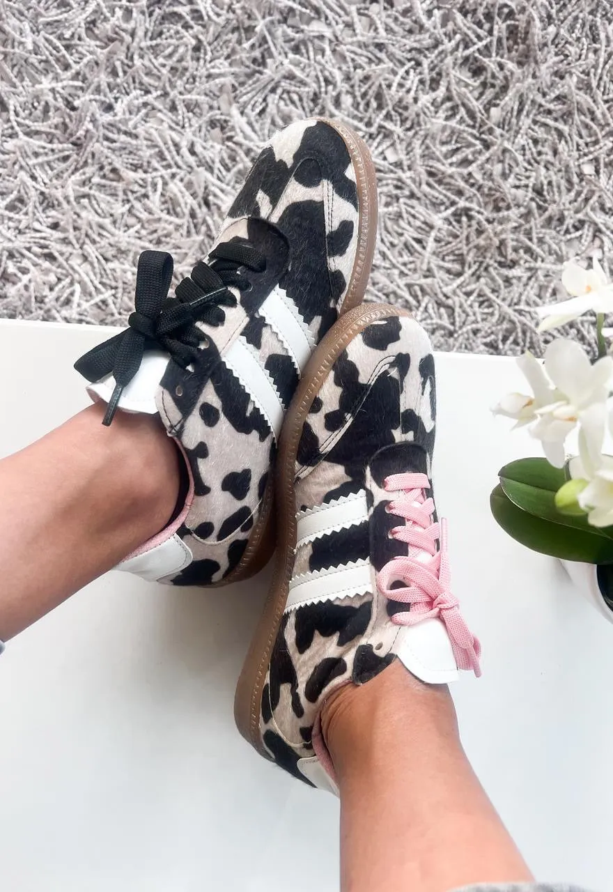 Sporty Valentina Cow Print Sneakers