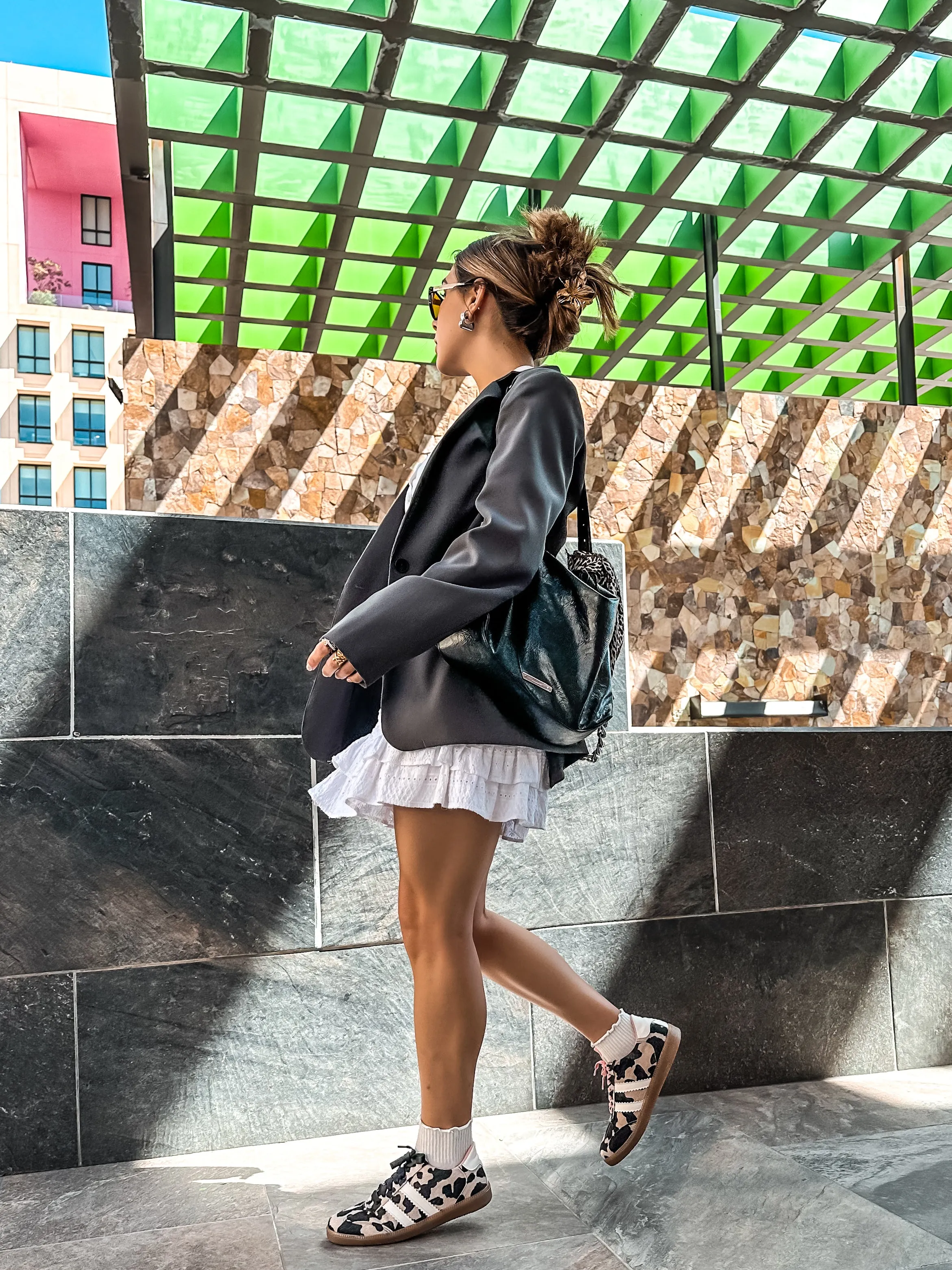 Sporty Valentina Cow Print Sneakers