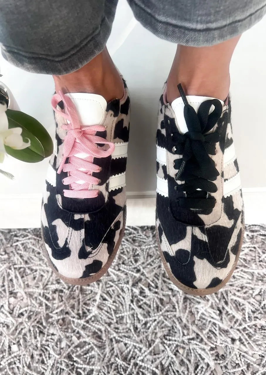 Sporty Valentina Cow Print Sneakers