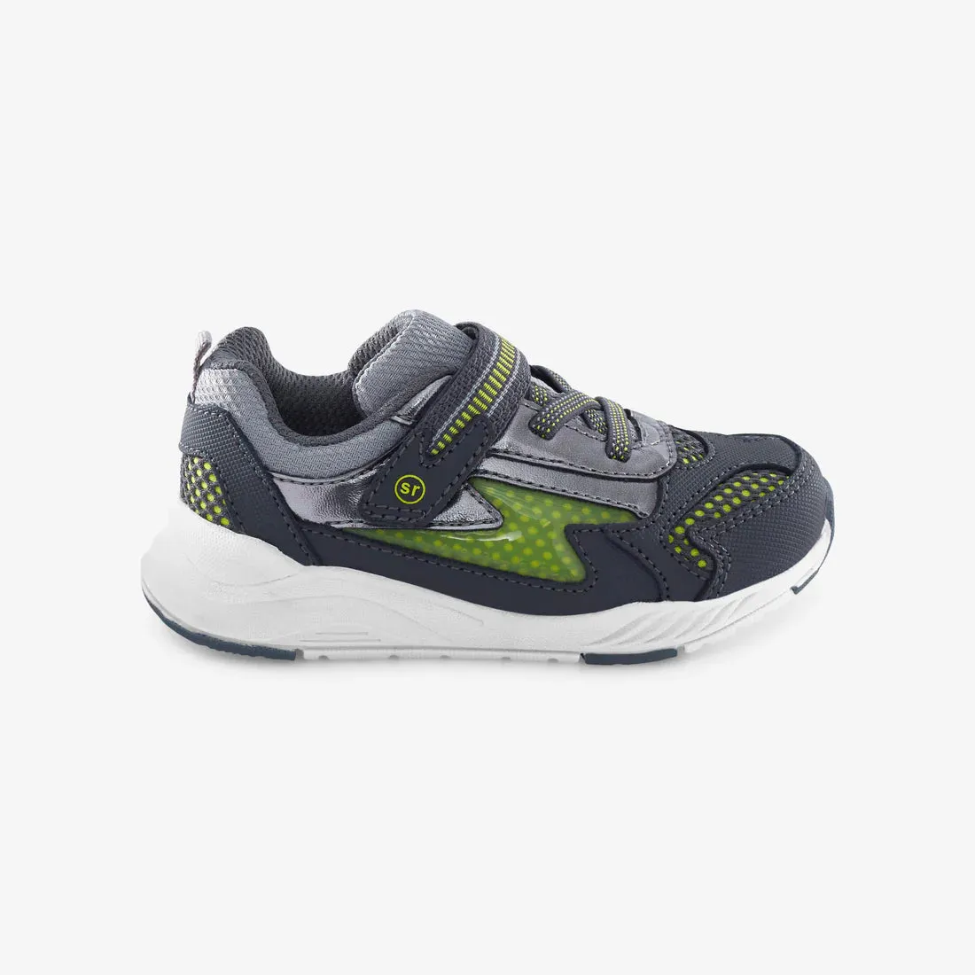 Stride Rite Boys Light-Up Zips Cosmic Sneaker - Grey/Green