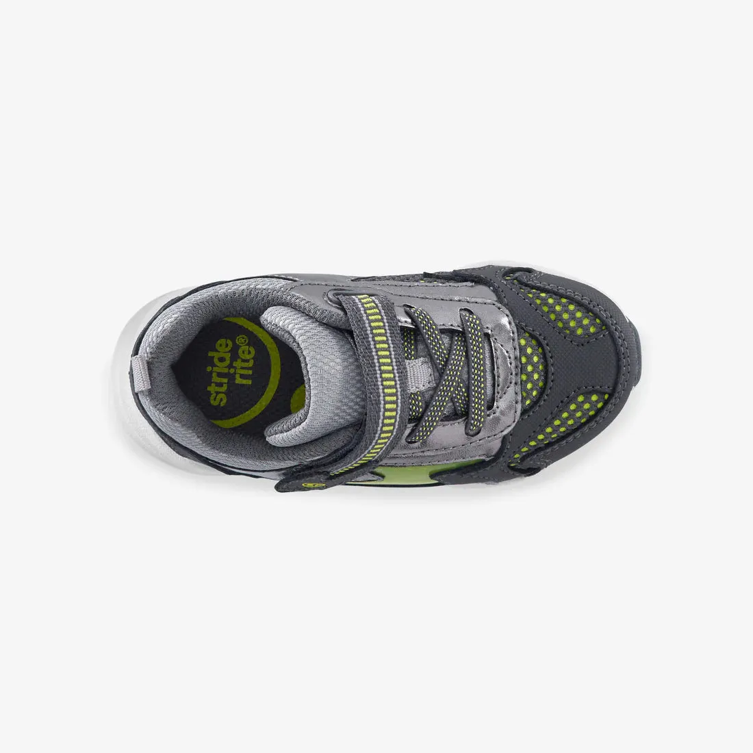 Stride Rite Boys Light-Up Zips Cosmic Sneaker - Grey/Green