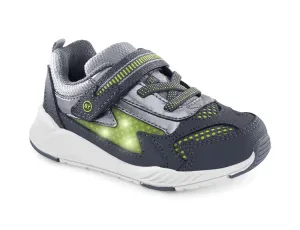 Stride Rite Boys Light-Up Zips Cosmic Sneaker - Grey/Green