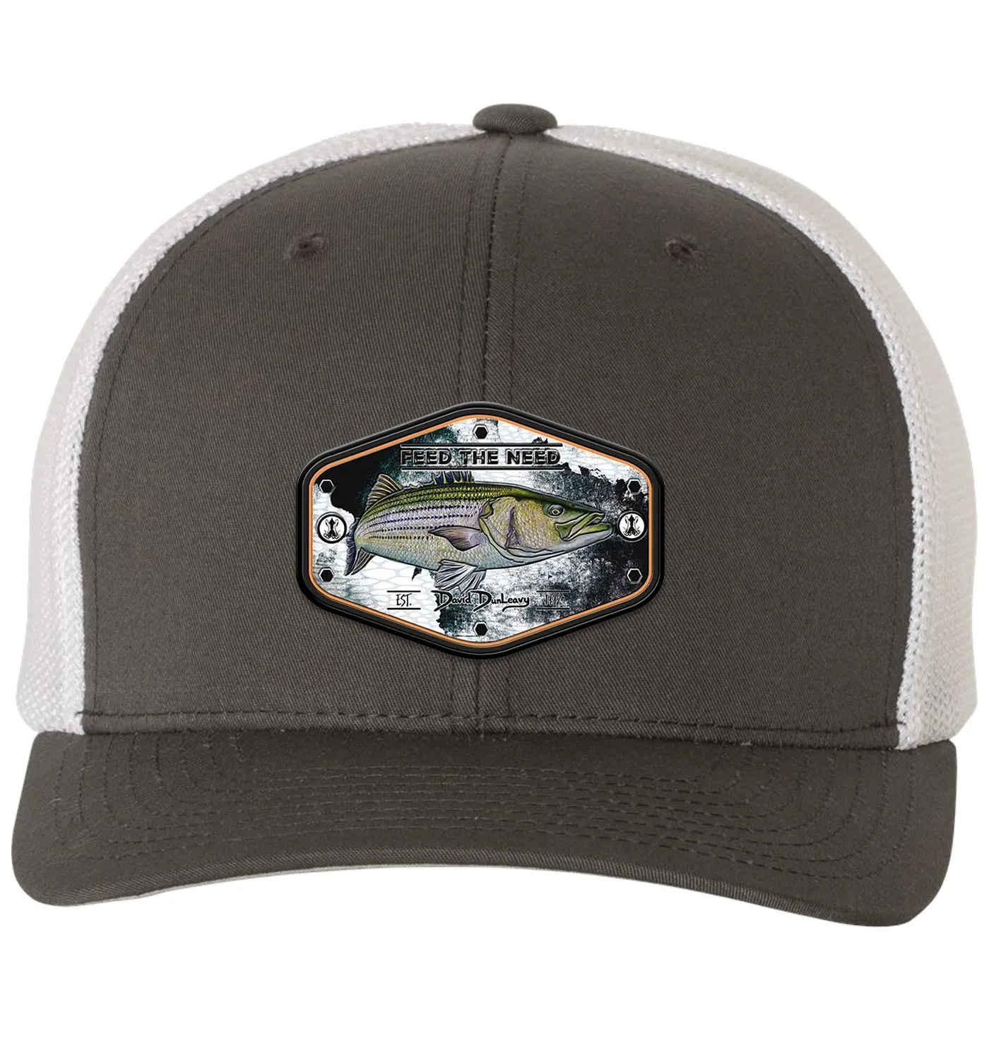 Stripah Kraken 6 Panel Charcoal White Flexfit Trucker Hat