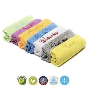 Tara Microfibre Daily Use Washcloths Embroidered Face Cloths