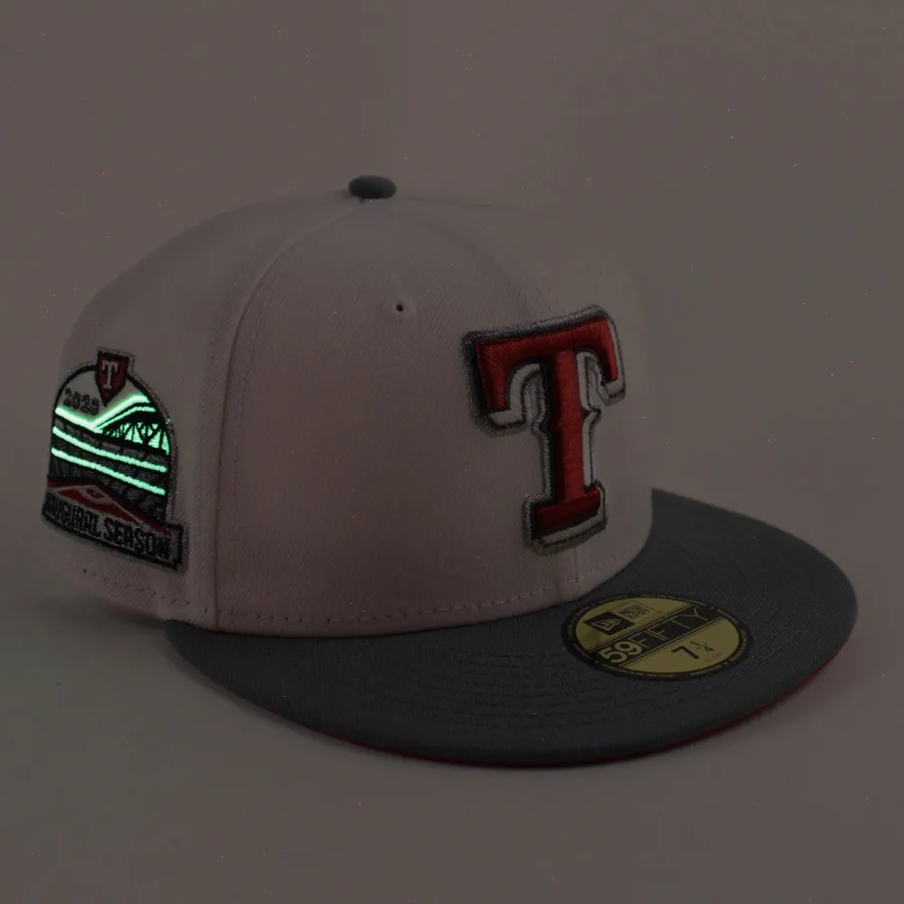 Texas Rangers 2020 Inaugural Season New Era 59Fifty Fitted Hat (White Stone Gray Red Under Brim)